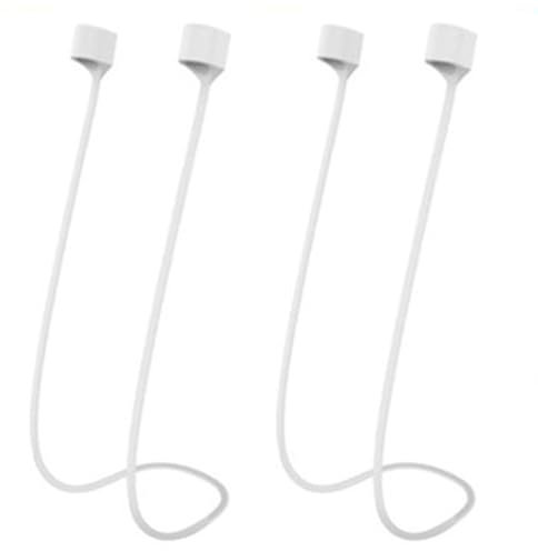 easyBee 2 cinghie universali per cuffie, anti-perdita, per sport, tapis roulant, cordino, cordino da collo, corda in silicone morbido per cuffie senza fili, accessori per cuffie, colore bianco