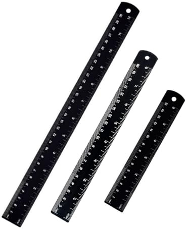 3 reglas de acero inoxidable, regla de precisión de doble cara escala, borde de acero, 15 cm/20 cm/30 cm, regla de corte, regla de acero, herramienta de medición de metal para ingeniería, enseñanza,