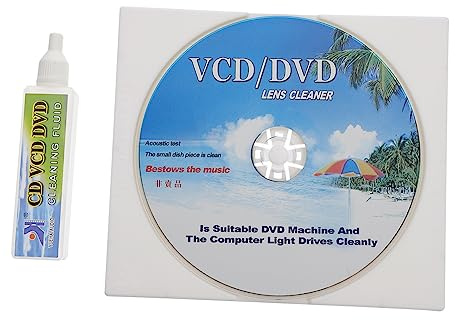 SHOWERORO 1Set Disc Cleaning Set CD Vcd DVD Maintenance Kit with Cleaning Liquid Brush for Enhanced Sound Quality Extends Player Life for Record Care