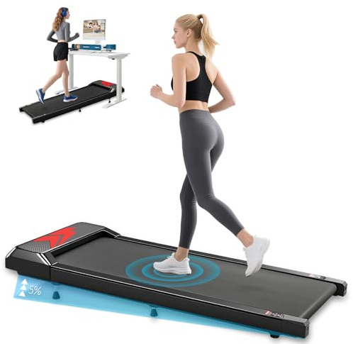 Romon Tapis De Marche, Tapis De Course Pliable Motorise Walking Pad Electrique Silencieux Inclinable Tapis Roulant 2-6Km/H avec Affichage LED Treadmill Compact pour la Maison et Le Bureau