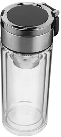LOLIPPYY Bicchiere da Tè Vetro con Infusore e Tazza con Separazione per Infusione Controllata Portatile e Isolata per Ufficio Viaggi e Esterni