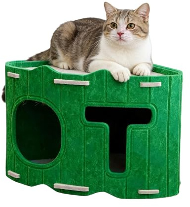 Duroecsain Caverne pour Chat Lit Douillet | Nid Semi-Enclos d'animal De Compagnie - Caverne Nid Anti-Griffes pour Chat | pour Hiver, Extérieur, Camping, Maison, Chambre, Salon,