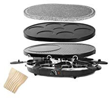 Continental rpc8pers Edison Raclette Grill 3 in 1 for 8 People - Black