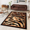 TAPISO Atlas Teppich Kurzflor Afrika Tiermotiv Tiger Beige Braun Schwarz Bordüre Wohnzimmer Schlafzimmer Modern Design ÖKOTEX 160 x 220 cm