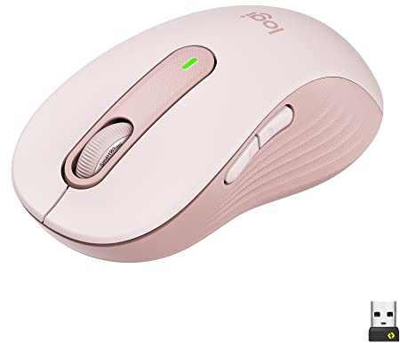 Logitech Signature M650 L ratón inalámbrico de tamaño normal - Para manos grandes, 2 años de pila, clics silenciosos, botones personalizables, Bluetooth, PC/Mac/multidispositivo/Chromebook - Rosa