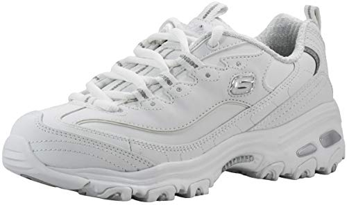Skechers Women's D'Lites Biggest Fan Fashion Trainers, White, 6 UK