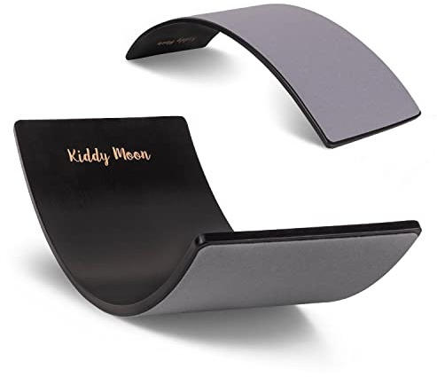 KiddyMoon Tavola Di Equilibrio In Legno Per Bambini Montessori BB-001, Nero