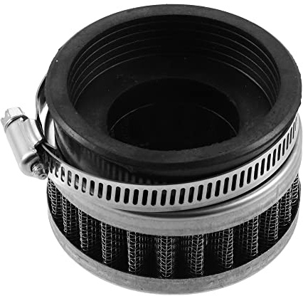 X AUTOHAUX 48-56mm 1.89-2.20 Straight Cylindrical Air Filter Cleaner | Universal, Round Tapered, Silver Tone, Stainless Steel, Rubber, for Motorcycle