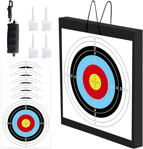 FENJANER Archery Target - 20'' Foam Targets for Backyard, Bow & Arrow Target with Rope for Recurve Bow Longbow or Compound Bow Shooting Practice