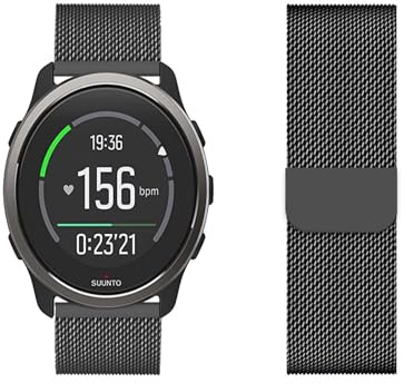 Metall Edelstahl Armbänder Kompatibel mit Suunto Vertical/9 Peak/9 Peak Pro/5 Peak Armband Magnetisch Einstellbar Mesh Ersatzarmband für Suunto Vertical/9 Peak/9 Peak Pro/5 Peak Uhrenarmband (8)