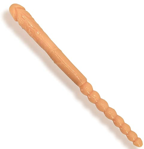 Double Ended Dildo 18.89 inch Dong Anal Beads with Veins and Glans for Vagina Anal Stimulation Double Side Cock Penis Massager Sex Toy for Lesbian Men Women Flesh TJIJP