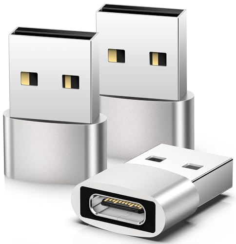 USB C Adapter, Adapter Type C auf A(3 Stück), USB C Buchse auf A Stecker, Type C Adaptor Kompatibel mit iPhone 12 13 14 15 Pro Max,SE,iPad mini 6 Air 4 5, Samsung Galaxy S23 S22