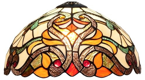 ZXMJYHK Tiffany Style Lamp Shade, 12 Inch Retro Baroque Creativity Stained Glass Lamp Shade Replacement Lamp Cover Accessories Fit for Table Lamp Pendant Light Ceiling Light