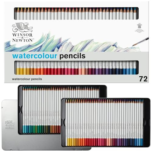 Winsor & Newton Studio Collection Crayons Aquarellable X72 Boite Métal, Assortiment