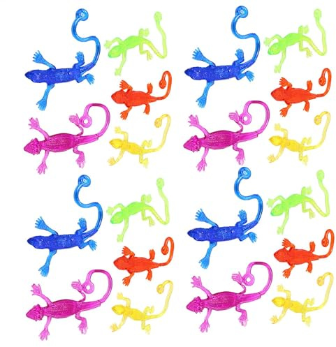 Adhesivo para Caminantes de Pared, Juguetes de lagartos elásticos y pegajosos - Juego de 20 Piezas de pegajoso, Juguetes antiestrés para Manos | Colorido rastreador de Ventana, Relleno