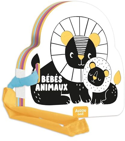 Mon premier livre poussette en noir et blanc - bébés animaux