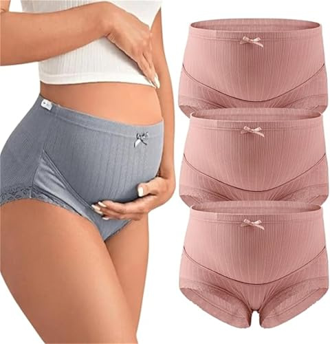 Aura - Ropa interior de maternidad, bragas de algodón Aura Pure Comfort, bragas de cintura alta sin costuras para mujer, 3 piezas-c, XL