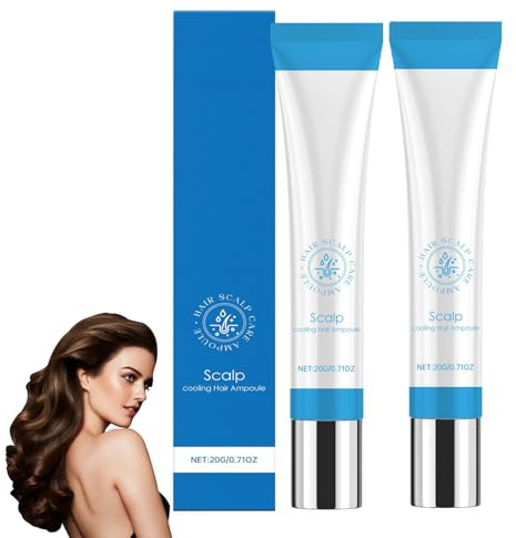 Scalp Serum, 2pcs Scalp Cooling Hair Ampoule, Scalpy Hair Growth Serum for Hairs Loss, Strengthening Soothing Hair Essences Roller for Women and Men, Improves Shine & Cleans Surface