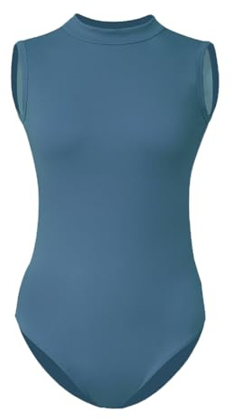 ROYAL SMEELA Traje de Baile Mujer sin Mangas ni Espalda Body y Ballet con Cuello Alto Adultos - Elegante Maillot del Danza Sexy para Bailarinas