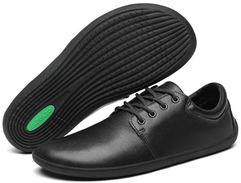 SAGUARO Chaussures Minimalistes Homme Chaussures Barefoot Cuir Léger Barefoot Shoes Antidérapantes Chaussures Décontractées Pieds Nus - Noble II, Noir 44EU