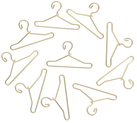 JOINPAYA Set da 45 Pezzi Grucce Miniatura in Lega Color Oro per Armadio Bambole, Supporto Delicato per Abiti Casual, per Casa delle Bambole