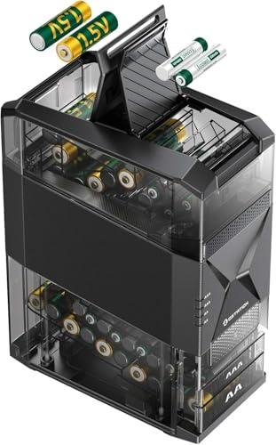 Ostation 2 Smart 3-in-1 Battery Charger for AA & AAA Rechargeable NiMH & Li-ion Batteries, Polarity-Free, Auto Detection & Storage, App Control, Indicator Lights, Fast Charging (Batteries Not Incl.)