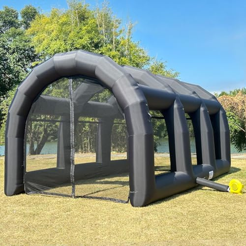 OZIS Inflatable Batting Cage for Baseball with Blower,Durable Inflatable Tennis Tent Baseball Softball Court Training Equipment Batting & Pitching Cage for Indoor/Outdoor Backyard Plays(Black
