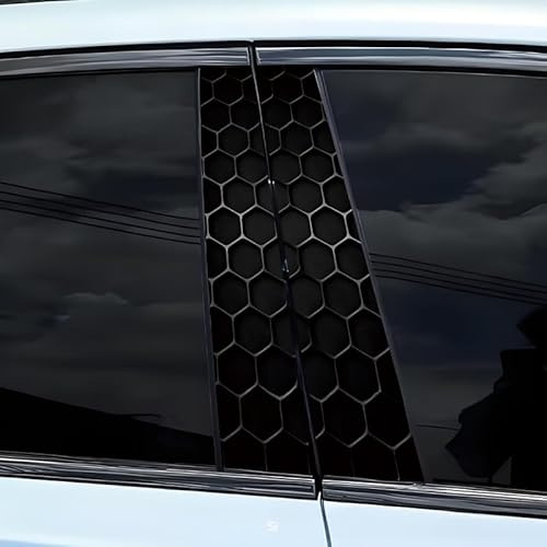 Lot de 2 films de protection stéréoscopiques 3D pour pilier de voiture B, motif nid d'abeille, imperméable, résistant aux UV et aux rayures, autocollant de bricolage pour SUV, berlines, hayons, 50 x