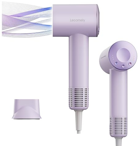 Dual Voltage Travel Hair Dryer for Global Use, Compact and Lightweight, High Speed Hairdryer for 5X Faster Drying, 200M Negative Ions, Portable Blow Dryer for Salon Results, Magnetic Nozzle