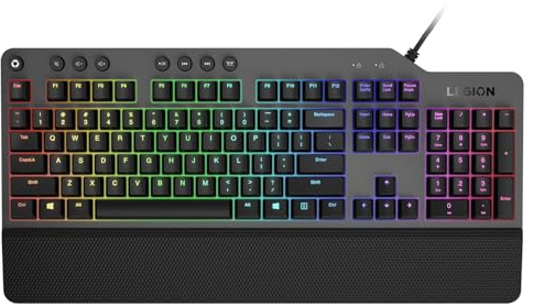Lenovo GY40T26478 Legion K500 RGB Teclado mecánico para Juegos, Teclado de tamaño Completo de 3 Zonas, 7 Teclas de Acceso rápido programables por el Usuario; 16.8 Millones de Colores, 50 Millones de
