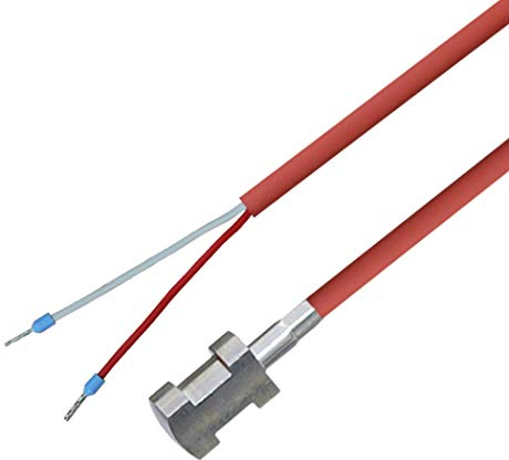 iOVEO 004AL01205 - Rohr-Anlegefühler PT100 / Anlegefühler mit Silikon-Leitung inkl. Befestigung bis 200°C, Heizung, 5 meter