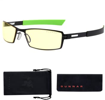 Gunnar Gaming- und Computerbrille - Kids - Razer MOBA (Age 12+), Onyx Rahmen, Amber Linsen, Premium Blaulicht Brille, Blaufilter, UV-Schutz,