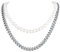 U7 Herren Perlenkette Edelstahl Panzerkette + Süßwasser-Zuchtperlen Zweireihige Halskette trendige Doppelhalskette Kette Party Modeschmuck Accessoire für Damen Mädchen Vater 02: Weiß-Silber