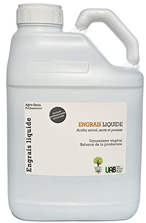 Agro Sens Engrais Organique Liquide. Acides aminés, Azote et potasse. - 5 litres