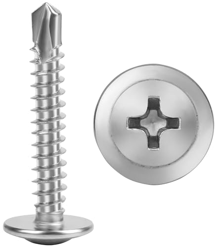 Winter Shore 200 Stk M4 x 19mm Edelstahl 304 Kreuzschlitz-Schrauben Selbstschneidend mit Flachrundkopf - Holz-, Plastik- & Blechschrauben Selbstschneidend