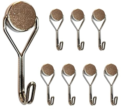 Wisebom Lot de 8 crochets magnétiques extra puissants en néodyme - Noir - 15 kg - Pour cuisine, casiers, chambre à coucher, bureau, argent