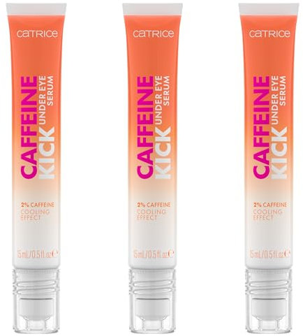 Catrice Caffeine Kick Under Eye Serum, Augenpflege, Transparent, feuchtigkeitsspendend, pflegend, kühlend, gelig, vegan, ohne Parfüm, ohne Alkohol, ohne Parabene, 3er Pack (3x15ml)