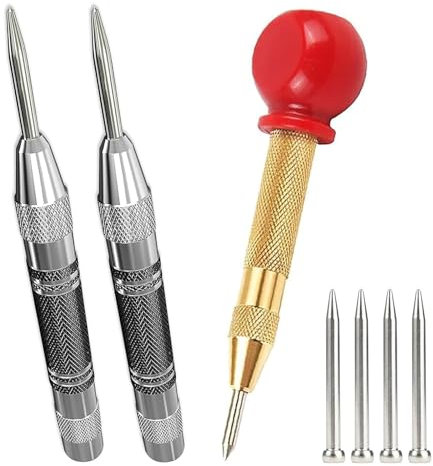 HAPPOW Lot de 3 pointeaux automatiques en métal avec coupe-ceinture, avec 4 pointes de rechange pour métal, bois, verre et tôle d'acier minces