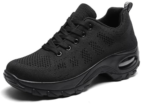 SMTSEC Chaussures De Course Femmes Chaussures De Marche Orthopédiques Diabétiques Hallux Valgus Chaussures Légères Respirantes Plateformes De Formation, Chaussures De Jogging en Extérieur,Black-38 EU