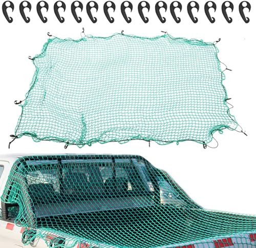 Hochleistungsfrachtnetz, Frachtnetze für die Abholung,Heavy Duty Pickup Cargo Mesh | Autozubehör mit elastischem Seil zum Angeln, Strandreisen, Reisen, Camping