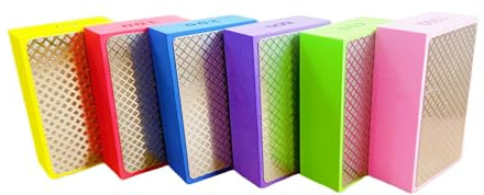 Syuejur Diamond Hand Polishing Pads, 60-1000 Grit, 6-Piece Sanding Block Set for Glass and Tile, Multi-Color