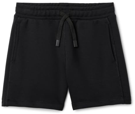 Amazon Essentials Girls' Athletic Regular-Fit Workout Shorts with Pockets, Active Sweat, Black, 6-7 Years