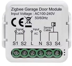 Tuya Zigbee Smart Garage Door Opener Controller – Compatible with Home Assistant, Zigbee2MQTT, Alexa & Google Home, Voice & Remote Control