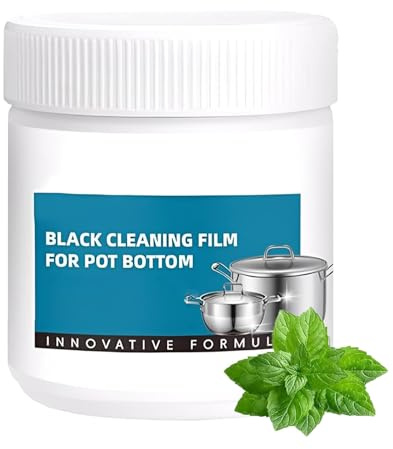 Potente pasta per rimuovere i residui bruciati per pentole, detergente multiuso potente per cucina, pellicola di pulizia nera per fondo pentole, detergente per pentole per tutti i materiali da cucina