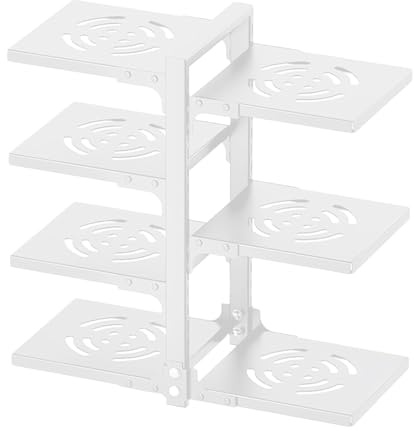 Classificatore per pentole e padelle - Supporti in acciaio inossidabile con più livelli | Mensola resistente per cucina | Struttura durevole che risparmia spazio con applicazione e piano di lavoro