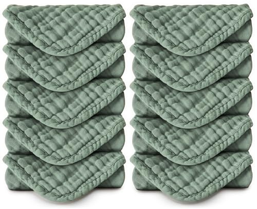 Koo-dib Mussole Neonato Cotone - Mussoline 30x30 cm, Salviette, Asciugamani, Mussola, Quadrotti Cotone Neonato, Salviettine in Mussola per Neonati 10 Mussole Babycare