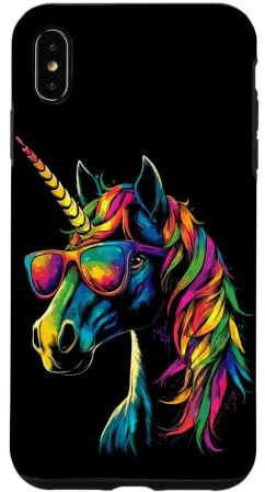 Licorne Coloré Arc-en-Ciel Cavalière Chevaux Équitation Coque pour iPhone XS Max