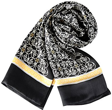 YangtzeStore Long Charmeuse Satin Silk Scarf for Men