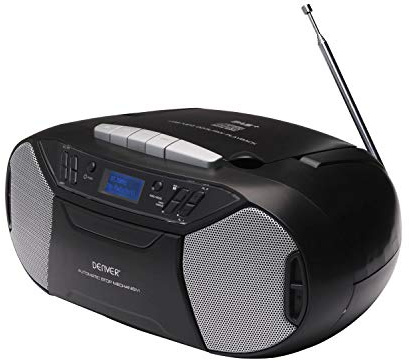Boombox Denver TDC-250 musikset med DAB +/FM-radiokassettspelare, CD-spelare, AUX-ingång
