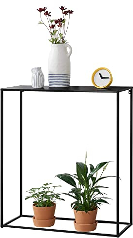 [en.casa] Konsolentisch Benimaclet Beistelltisch 92x80x32 cm Wohnzimmertisch Industrie-Design Metall Schwarz